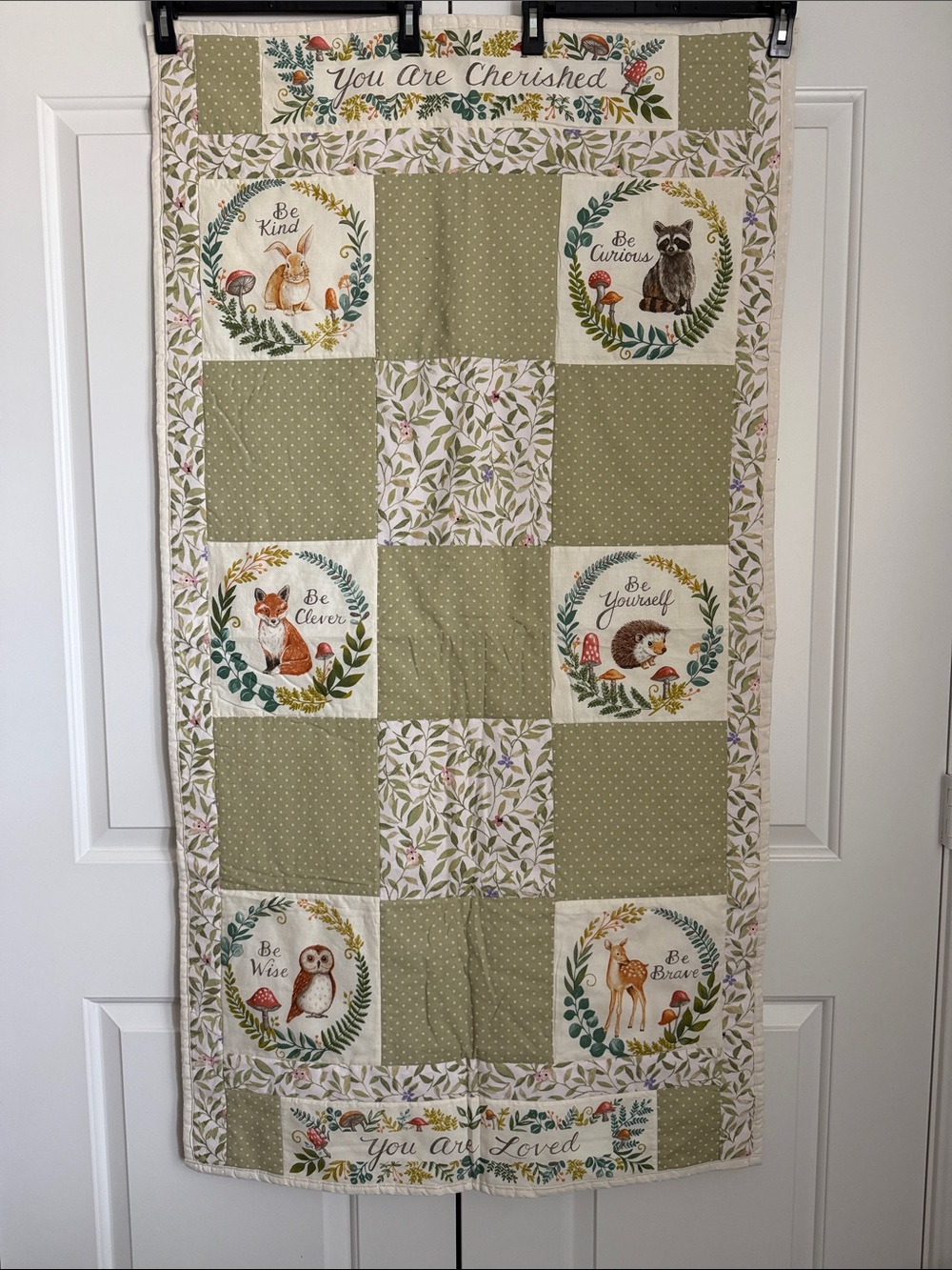Woodland Animals "You Are Cherished You Are Loved" Woodland Quilt